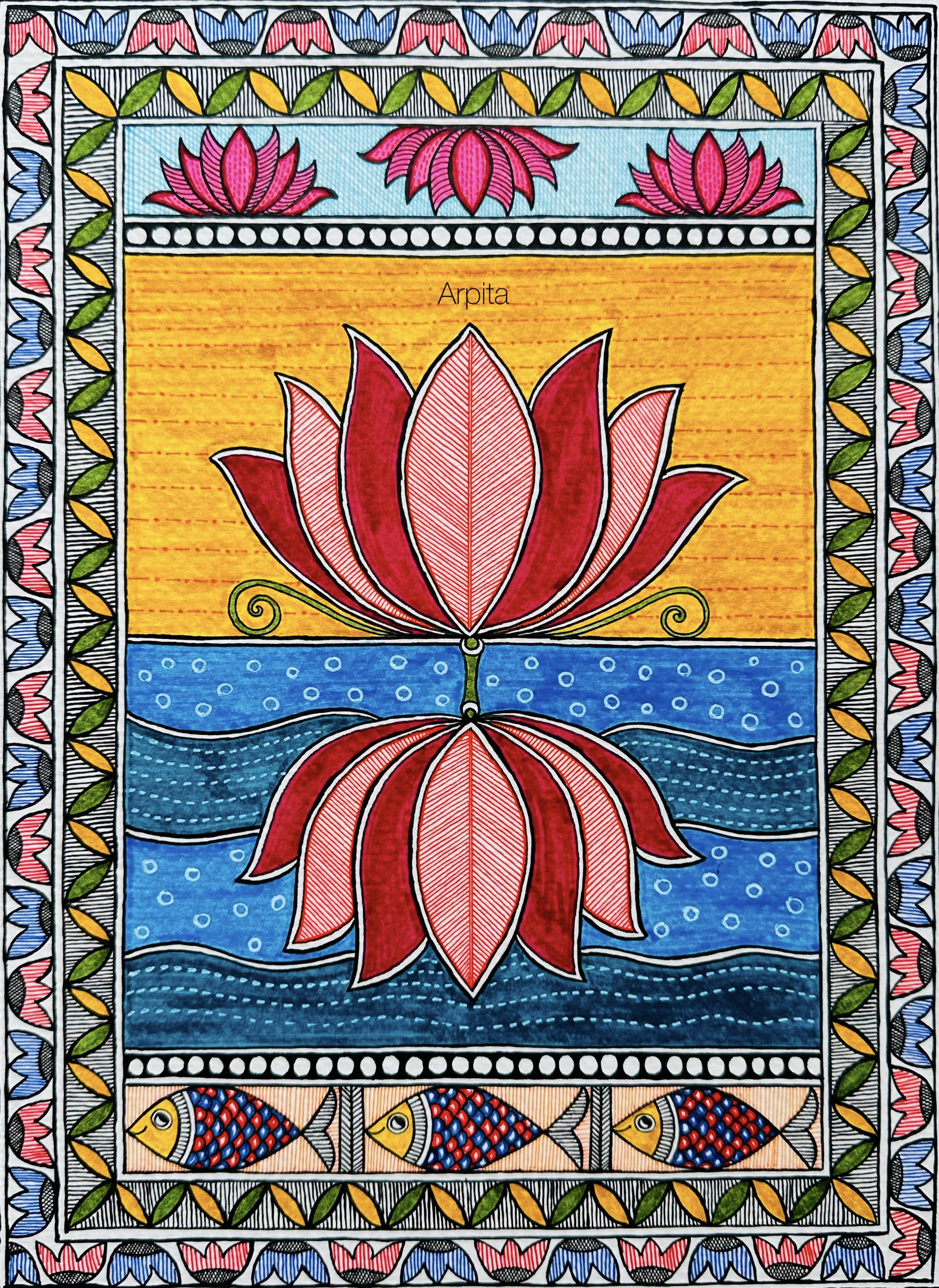 lotus madhubani