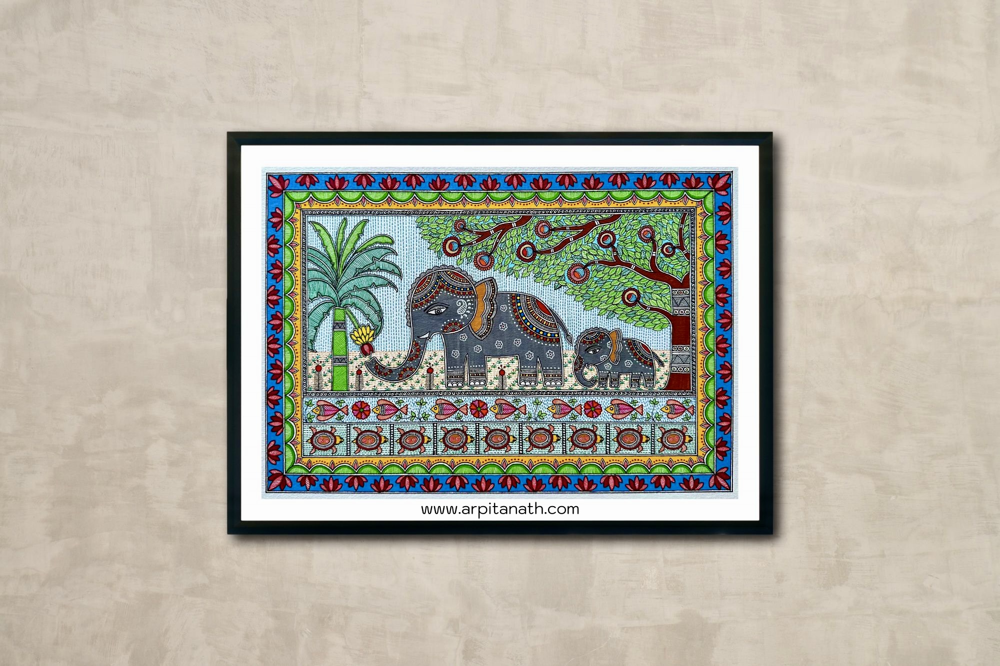 Madhubani Elephant Motif