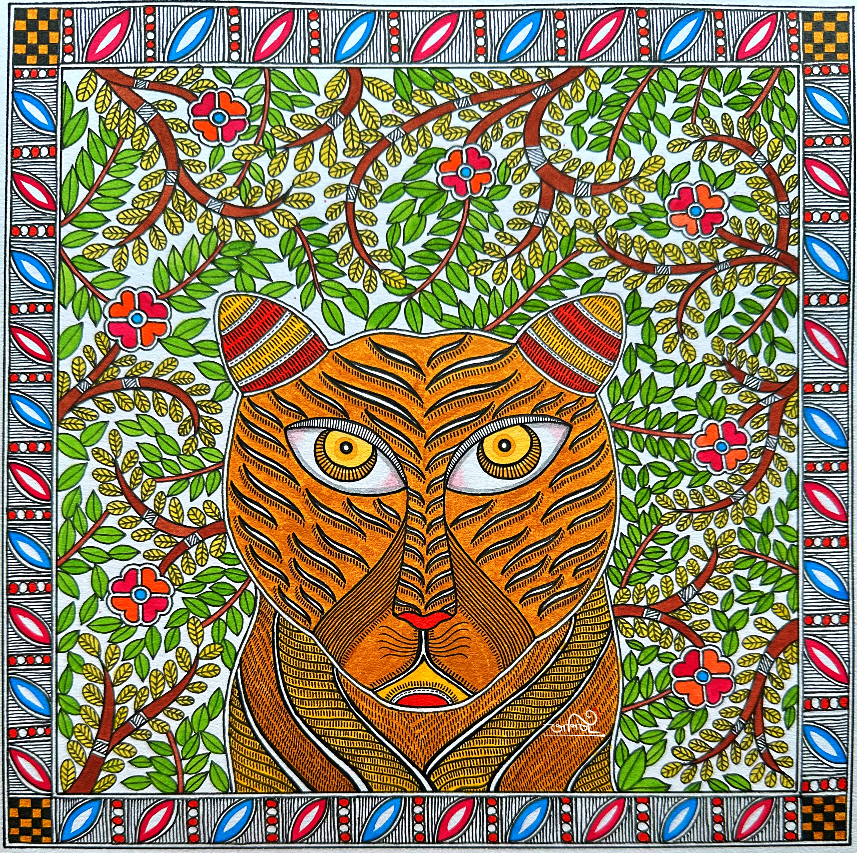 Tiger Painting madhubani