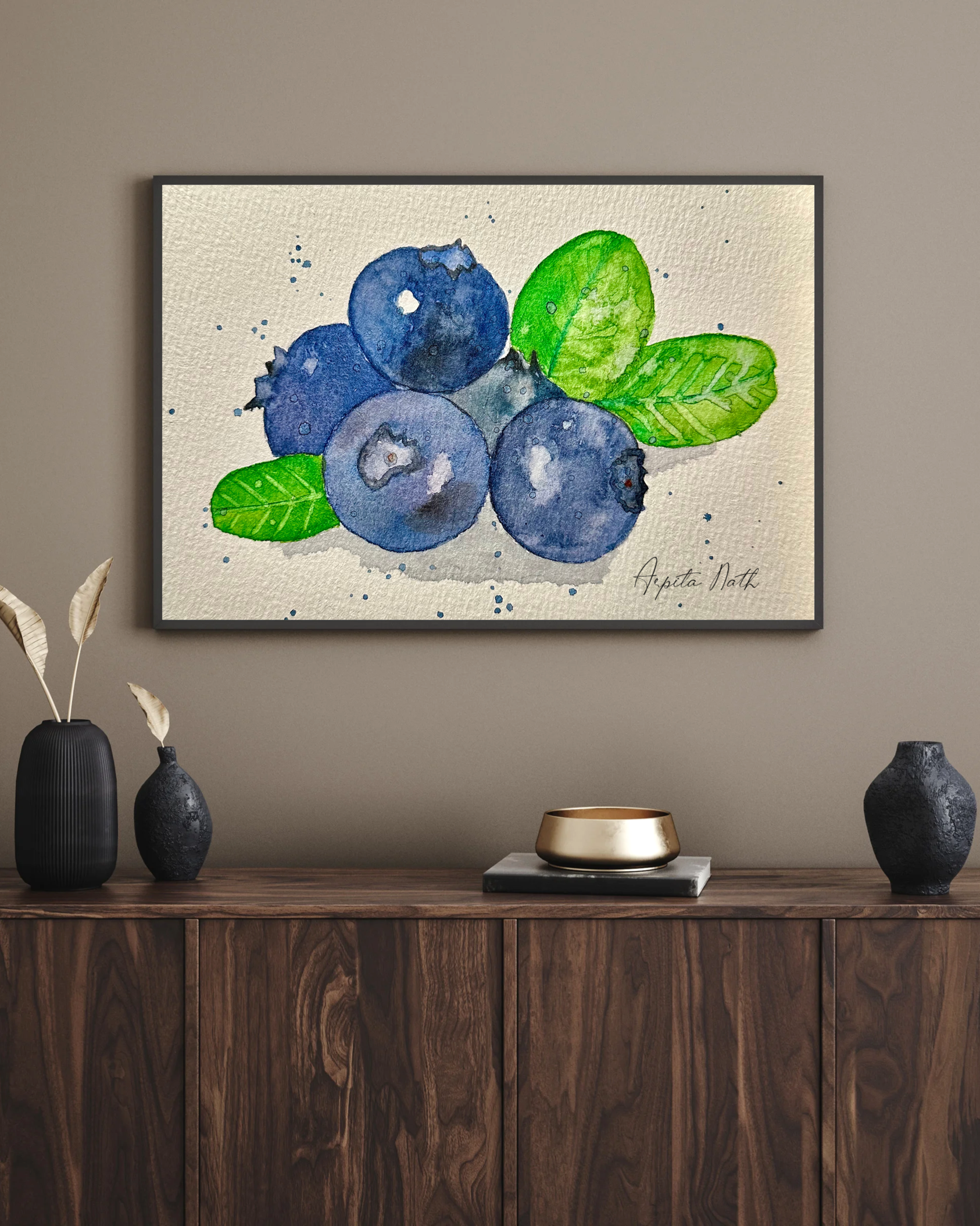 Blueberry Water Colour
